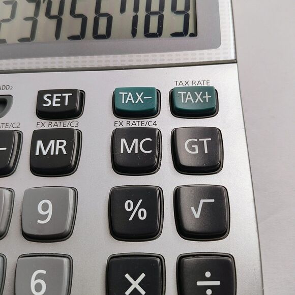 Casio Solar Desk Calculator DM-1200TEV 12 Digits Large Keys - Tested & Working! - Picture 3 of 9